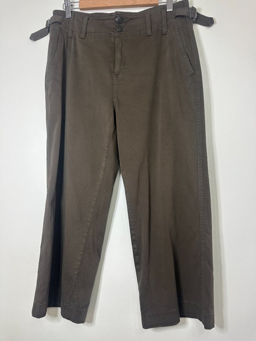 Liverpool Los Angeles Oregano Green Wide Leg Crop Utility Pants Size 8/29 - Picture 3 of 10